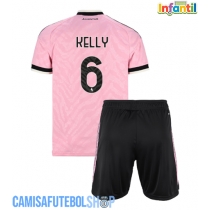 Camisa de time de futebol Juventus Lloyd Kelly #6 Replicas 2º Equipamento Infantil 2026-27 Manga Curta (+ Calças curtas)